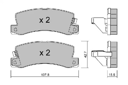 Комплект тормозных колодок (AISIN: BPTO-2900)